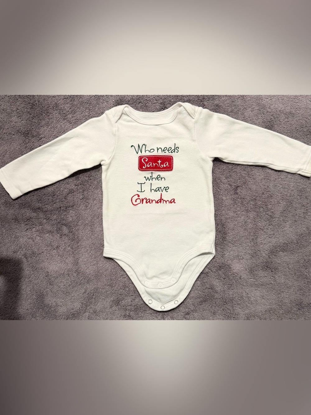 White Christmas Long-Sleeve Onesie